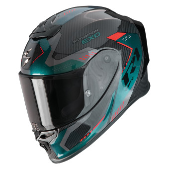 Full Face Scorpion Exo R1 Evo Carbon Air Propel Black Green