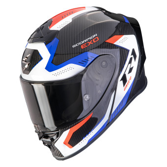 Full Face Scorpion Exo R1 Evo Carbon Air Propel Black White Red