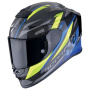 Casque Full Face Scorpion Exo R1 Evo Carbon Air Runner Black Blue Yellow Fluo
