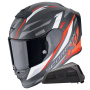 Casque Full Face Scorpion Exo R1 Evo Carbon Air Runner Black Red + Kit bluetooth Exo-Com Link-1