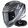 Casque Full Face Scorpion Exo R1 Evo Carbon Air Runner Matt Black White + Kit bluetooth 5R Lite