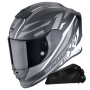 Casque Full Face Scorpion Exo R1 Evo Carbon Air Runner Matt White + Kit bluetooth Exo-Com Link-1C