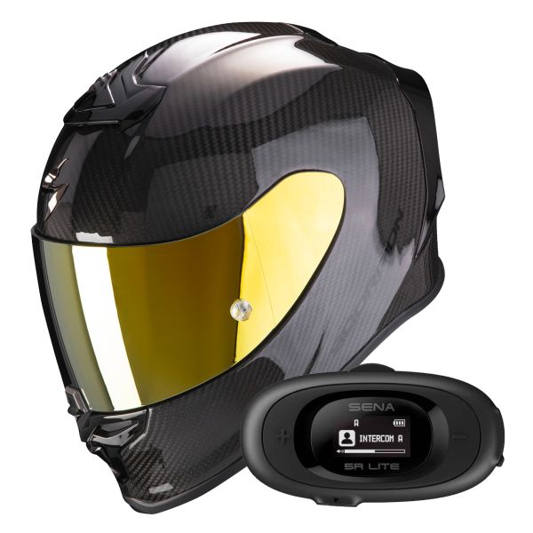Full Face Scorpion Exo R1 Evo Carbon Air Solid Black + Kit bluetooth 5R Lite Full Face Scorpion Exo R1 Evo Carbon Air Solid Black + Kit bluetooth 5R Lite