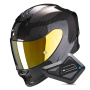 Casque Full Face Scorpion Exo R1 Evo Carbon Air Solid Black + Kit Bluetooth BT Mini