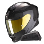 Casque Full Face Scorpion Exo R1 Evo Carbon Air Solid Black + Kit bluetooth Exo-Com Link-1