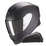 Casque Full Face Scorpion Exo R1 Evo Carbon Air Solid Matt Black + Kit bluetooth Exo-Com Link-1