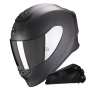 Casque Full Face Scorpion Exo R1 Evo Carbon Air Solid Matt Black + Kit bluetooth Exo-Com Link-1C