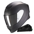 Pack Exo R1 Evo Carbon Air Solid Matt Black + Kit bluetooth Exo-Com Link-1C