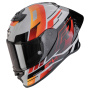 Casque Full Face Scorpion Exo R1 Evo II Air Adrenaline Grey Red Orange