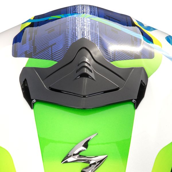 Scorpion Exo R1 Evo II Air Cornering White Blue Green