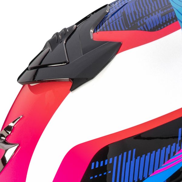 Scorpion Exo R1 Evo II Air Cornering White Blue Pink