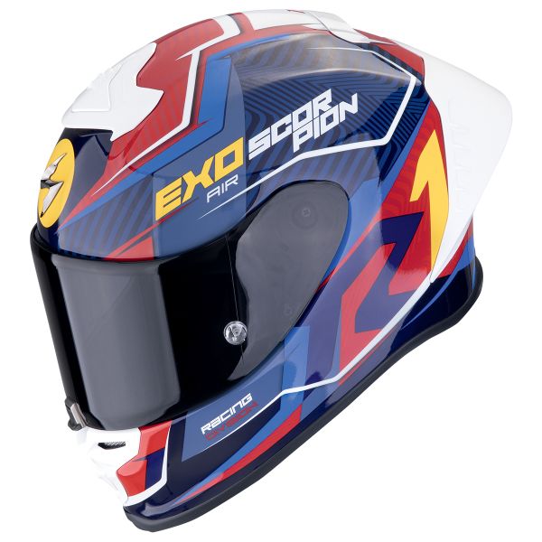 Scorpion Exo R1 Evo II Air Coup Black Red Yellow + Kit bluetooth Exo-Com Link-1