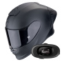 Casque Full Face Scorpion Exo R1 Evo II Air Matt Black + Kit bluetooth 5R Lite