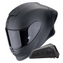 Casque Full Face Scorpion Exo R1 Evo II Air Matt Black + Kit bluetooth Exo-Com Link-1