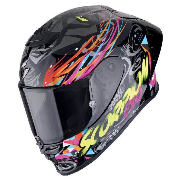 Full Face Scorpion Exo R1 Evo II Air Savage Black Blue Pink Full Face Scorpion Exo R1 Evo II Air Savage Black Blue Pink