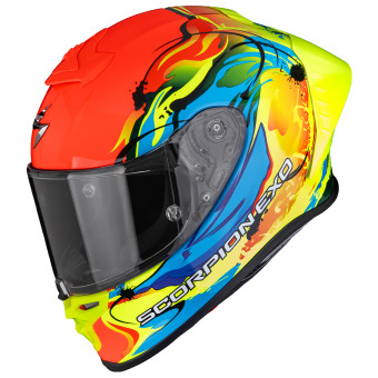 Full Face Scorpion Exo R1 Evo II Air Thrust Neon Red Blue Yellow