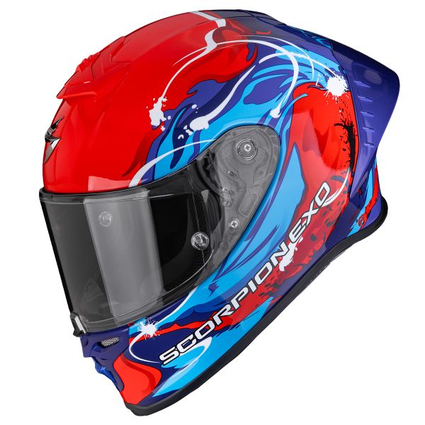 Full Face Scorpion Exo R1 Evo II Air Thrust Red Blue