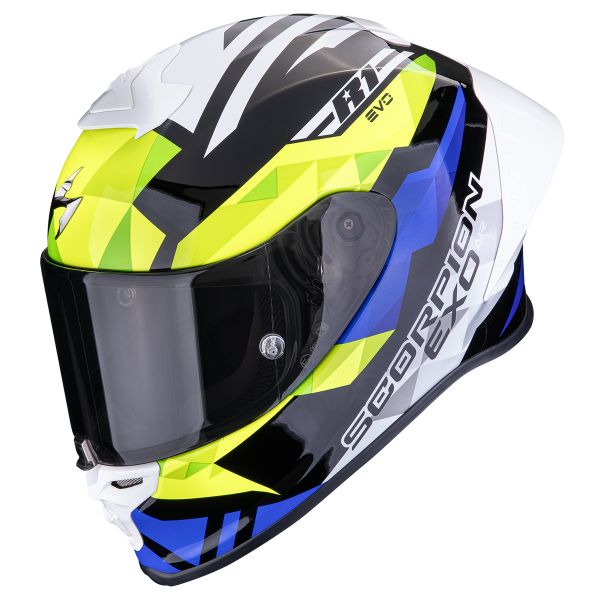 Full Face Scorpion EXO R1 Evo II Air Valere Black Blue Yellow Fluo Full Face Scorpion EXO R1 Evo II Air Valere Black Blue Yellow Fluo