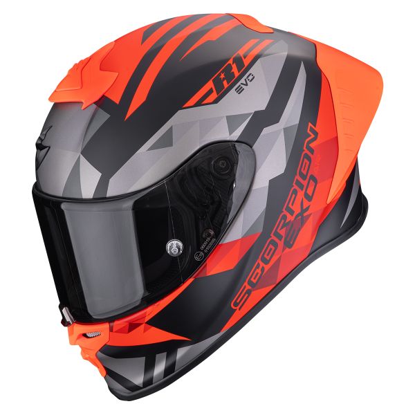 Full Face Scorpion EXO R1 Evo II Air Valere Matt Black Red