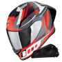 Casque Full Face Scorpion Exo R1 Evo II Air Vital Grey White Red + Kit bluetooth Exo-Com Link-1C