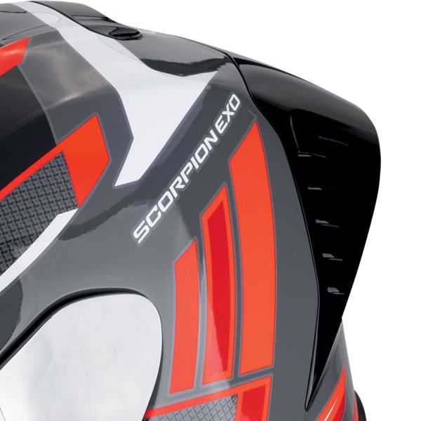 Scorpion Exo R1 Evo II Air Vital Grey White Red + Kit Bluetooth 5S Solo