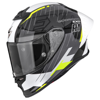 Full Face Scorpion Exo R1 Evo II Carbon Air Surge Black White Neon Yellow