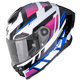 Full Face Scorpion Exo Race Air Fury White Pink Blue