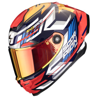 Full Face Scorpion Exo Race Air Kobba Blue Yellow Red