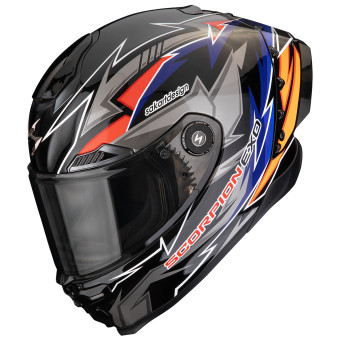 Full Face Scorpion Exo Race Air Moove On Black Blue Orange