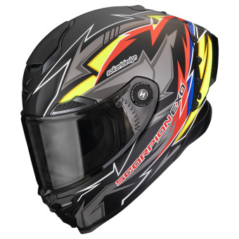 Full Face Scorpion Exo Race Air Moove On Matt Black Red Yellow