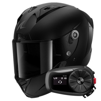 Full Face Shark Aeron Dark Shadow Mat KMA + Kit Bluetooth 5S Solo