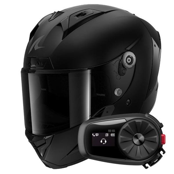 Full Face Shark Aeron Dark Shadow Mat KMA + Kit Bluetooth 5S Solo