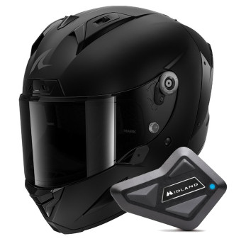 Full Face Shark Aeron Dark Shadow Mat KMA + Kit Bluetooth BT Mini