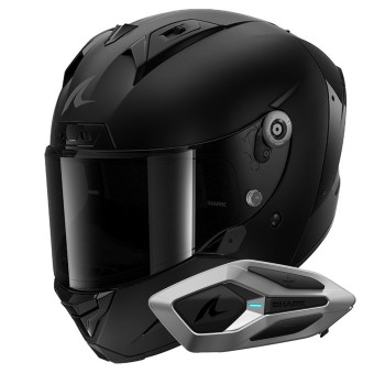 Full Face Shark Aeron Dark Shadow Mat KMA + Kit Bluetooth Sena for Shark Mesh Solo