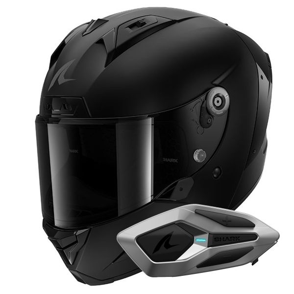 Full Face Shark Aeron Dark Shadow Mat KMA + Kit Bluetooth Sena for Shark Mesh Solo