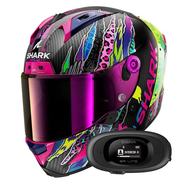 Full Face Shark Aeron Fawn DVY + Kit bluetooth 5R Lite Solo