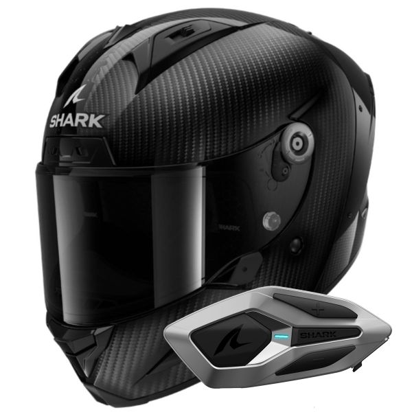 Full Face Shark Aeron Full Carbon DAD + Kit Bluetooth Sena for Shark Mesh Solo