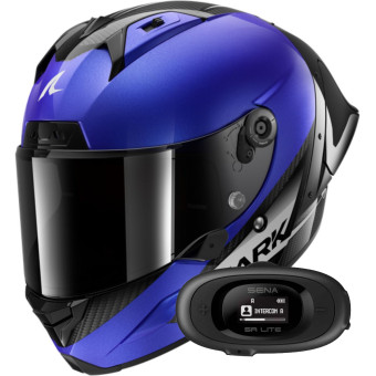 Casque Full Face Shark Aeron GP Blank SP Carbon Blue Anthracite + Kit bluetooth 5R Lite Solo Casque Full Face Shark Aeron GP Blank SP Carbon Blue Anthracite + Kit bluetooth 5R Lite Solo