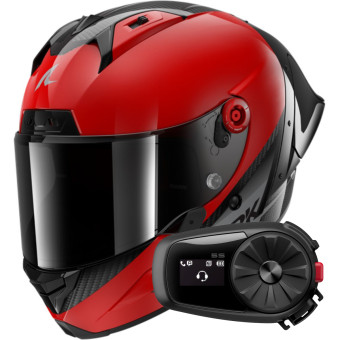 Casque Full Face Shark Aeron GP Blank SP Carbon Red Anthracite + Kit Bluetooth 5S Solo Casque Full Face Shark Aeron GP Blank SP Carbon Red Anthracite + Kit Bluetooth 5S Solo