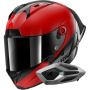 Casque Full Face Shark Aeron GP Blank SP Carbon Red Anthracite + Kit Bluetooth Sena for Shark M