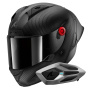 Casque Full Face Shark Aeron GP Blank SP Full Carbon Mat + Kit Bluetooth Sena for Shark Mesh So
