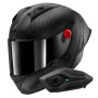 Casque Full Face Shark Aeron GP Blank SP Full Carbon Mat + Kit Bluetooth Sena for Shark Solo