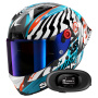 Casque Full Face Shark Aeron GP FIM 2 Racing Speed-Fancy DWB + Kit bluetooth 5R Lite Solo