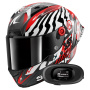 Casque Full Face Shark Aeron GP FIM 2 Racing Speed-Fancy Mat DWR + Kit bluetooth 5R Lite Solo
