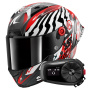 Casque Full Face Shark Aeron GP FIM 2 Racing Speed-Fancy Mat DWR + Kit Bluetooth 5S Solo