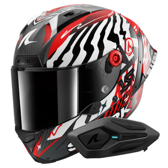 Full Face Shark Aeron GP FIM 2 Racing Speed-Fancy Mat DWR + Kit Bluetooth Sena for Shark