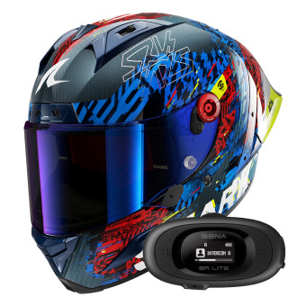 Casque Full Face Shark Aeron GP FIM 2 Racing Speed-Vib DBR + Kit bluetooth 5R Lite Solo Casque Full Face Shark Aeron GP FIM 2 Racing Speed-Vib DBR + Kit bluetooth 5R Lite Solo