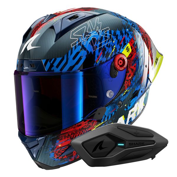 Full Face Shark Aeron GP FIM 2 Racing Speed-Vib DBR + Kit Bluetooth Sena for Shark Solo