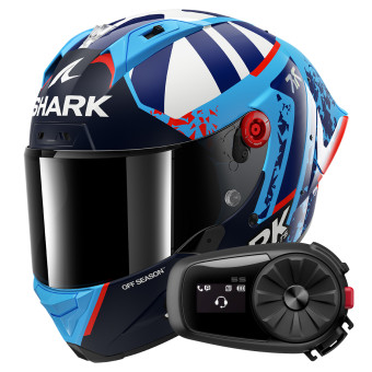Casque Full Face Shark Aeron GP Fim Racing Replica Raul Fernandez BBW + Kit Bluetooth 5S Solo Casque Full Face Shark Aeron GP Fim Racing Replica Raul Fernandez BBW + Kit Bluetooth 5S Solo