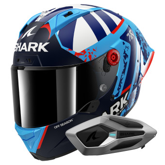 Casque Full Face Shark Aeron GP Fim Racing Replica Raul Fernandez BBW + Kit Bluetooth Sena Mesh Casque Full Face Shark Aeron GP Fim Racing Replica Raul Fernandez BBW + Kit Bluetooth Sena Mesh